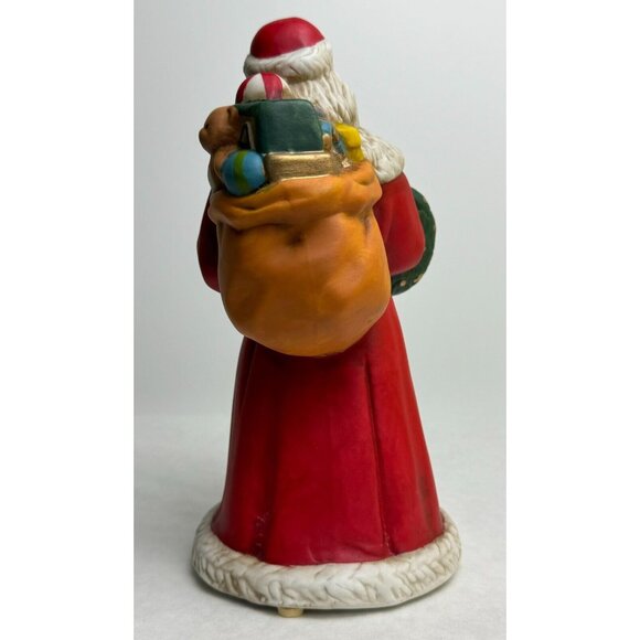 Vintage 1993 Porcelain Santa Musical Figurine Santa Claus is Coming to Town 8" - Picture 5 of 17